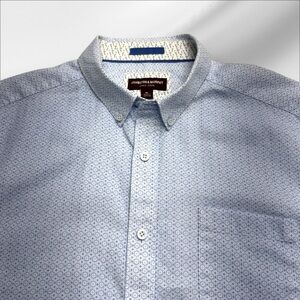 JOHNSTON & MURPHY Men’s XL Blue Short Sleeve Dress Shirt